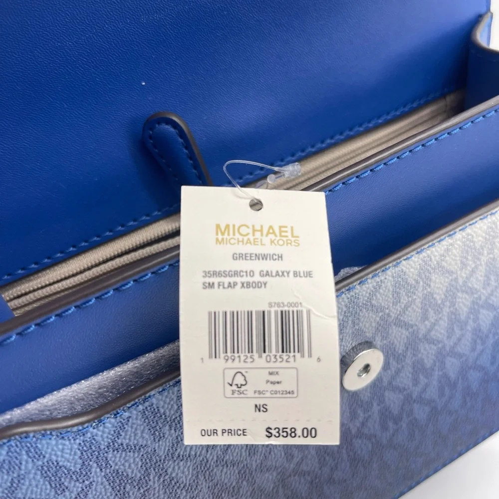 Michael Kors Greenwich Sm Ombré Color-Block Signature Logo Flap Crossbody XBODY - Picture 8 of 16